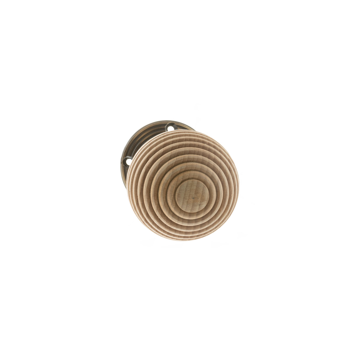 Quality image of Old English Bridlington Wood Reeded Beehive Door Knob on Face Fix Rose - Antique Brass | Sku. oe57rmkab | available from Trade Door Handles.