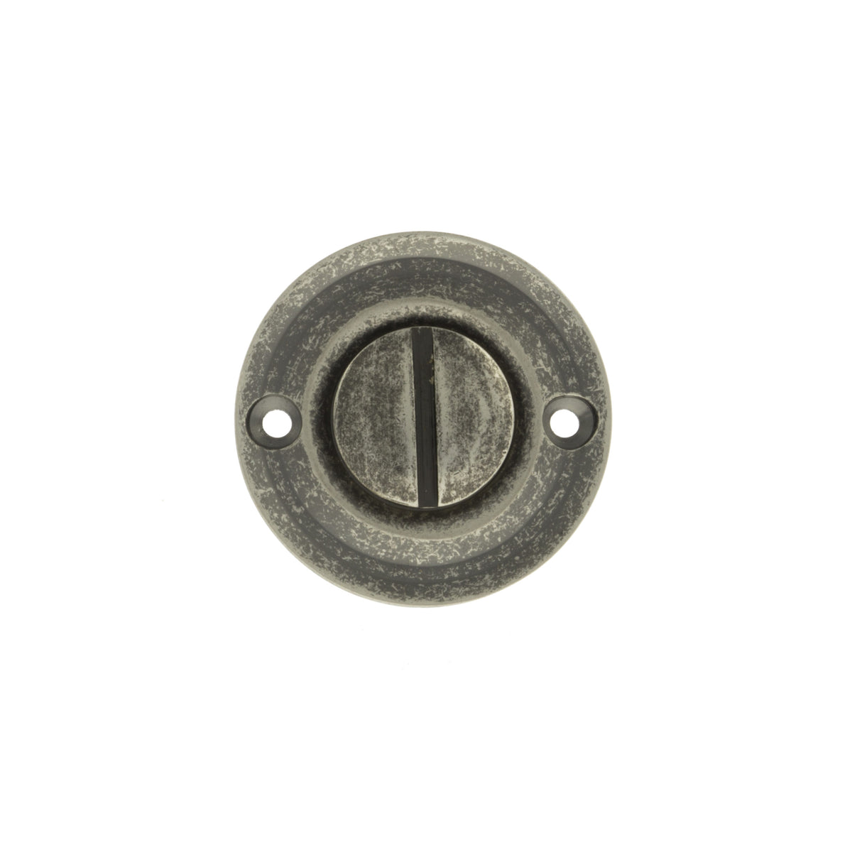 Quality image of Old English Solid Brass Oval WC Turn and Release - Distressed Silver | Sku. oeowcds | available from Trade Door Handles.