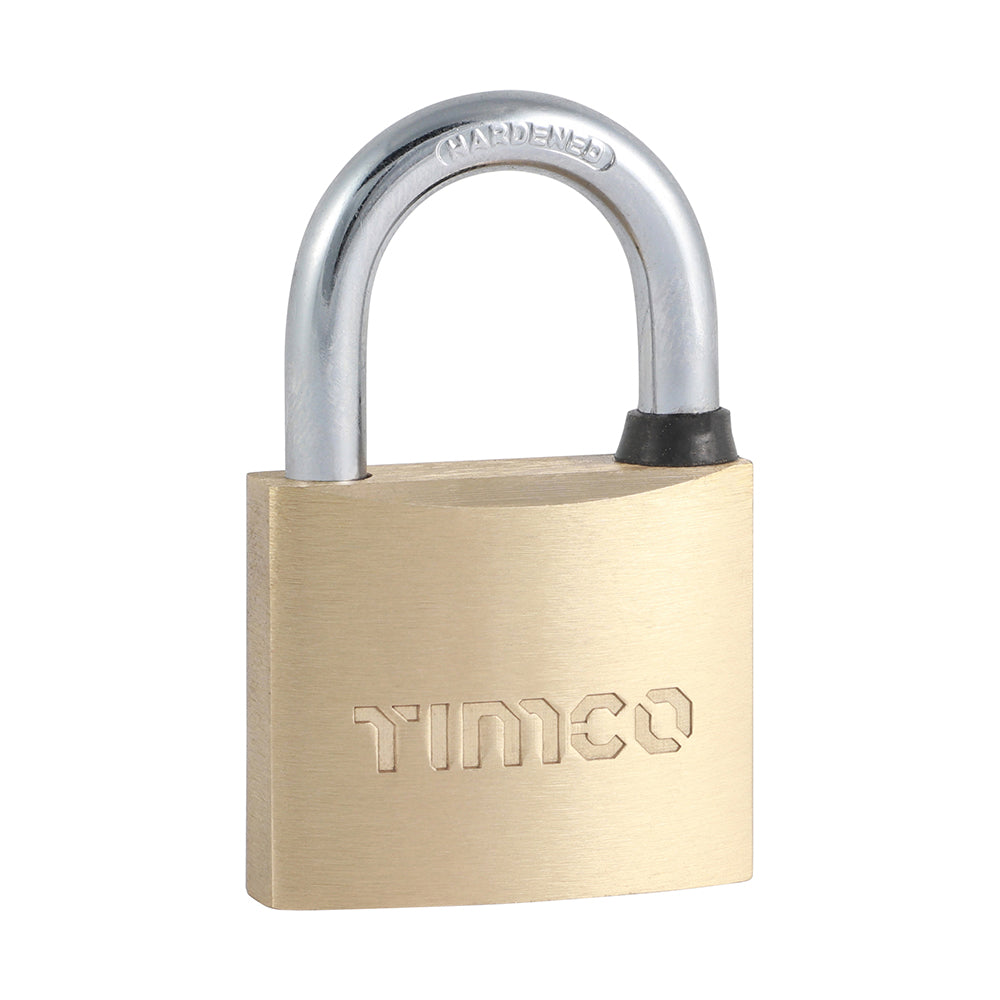 This is an image of Timco - Brass Padlock 40mm (2 Pieces Blister Pack) P40X2
