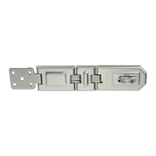 This is an image of Timco - Double Hinged Hasp & Staple - Zinc 200mm (1 Each Blister Pack) PHS200