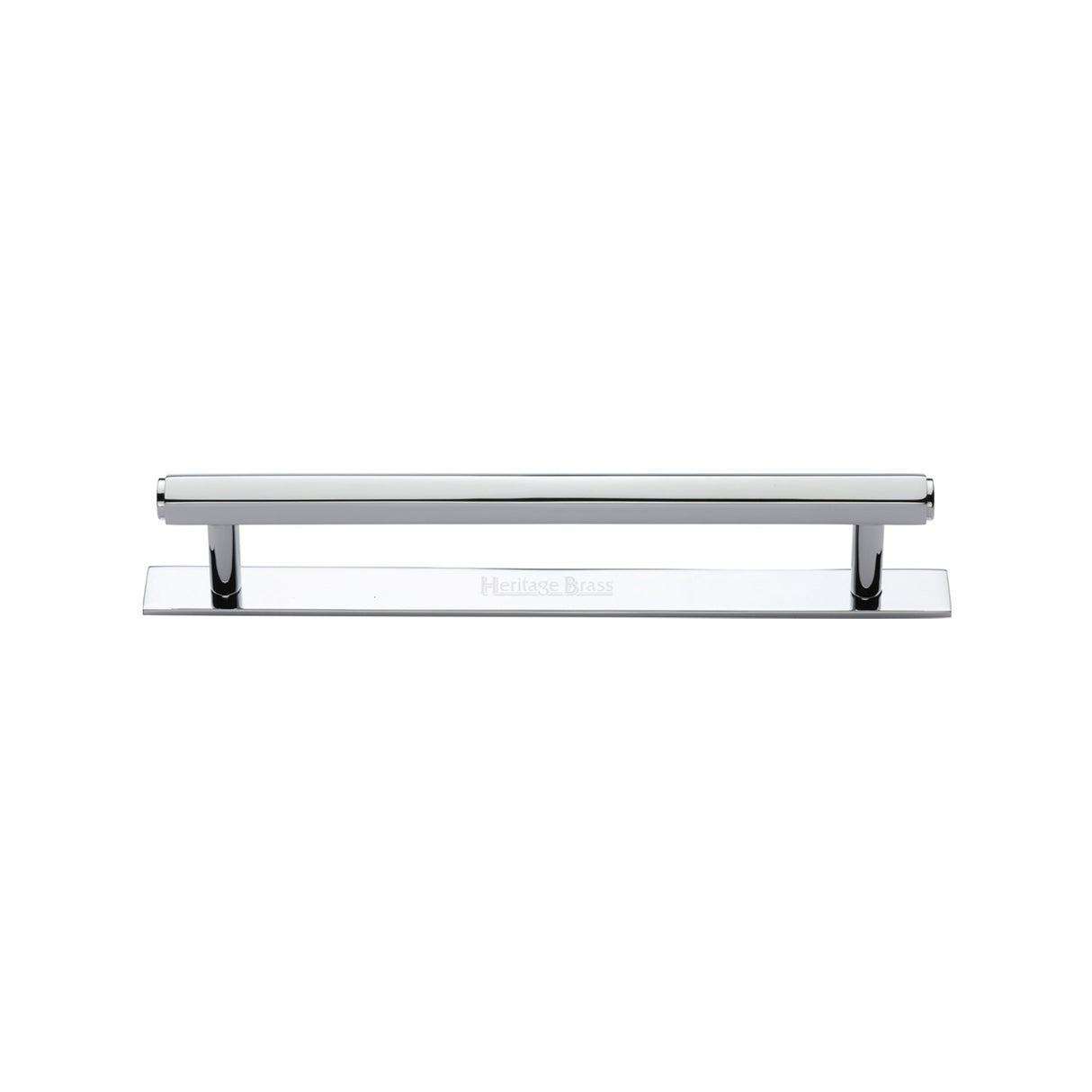 High quality image of the Heritage Brass Cabinet Pull Hexagonal Design with Plate 128mm CTC Polished Chrome Finish | Sku. pl4422-128-pc | Discounted prices available from Trade Door Handles