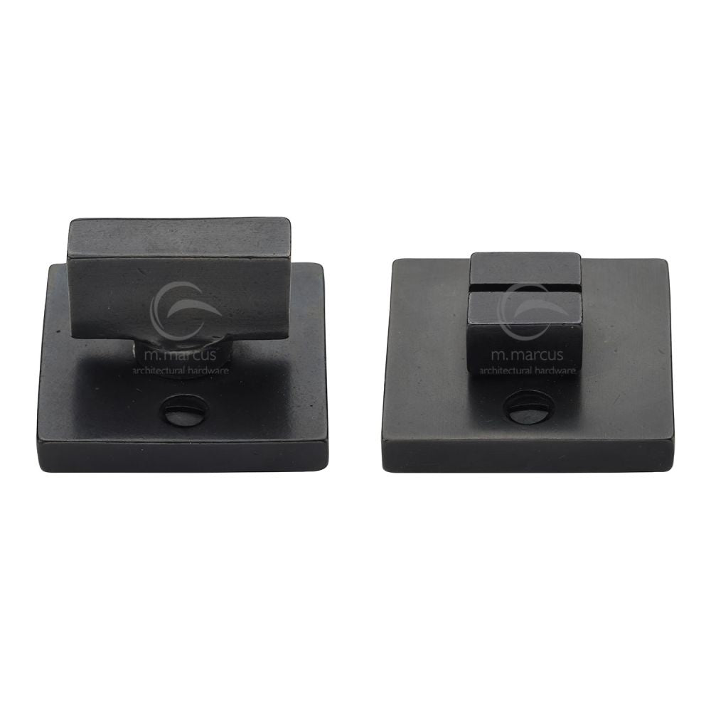 M.Marcus - Rustic Dark Bronze Square Thumbturn & Emergency Release for Bathroom & Bedroom Doors