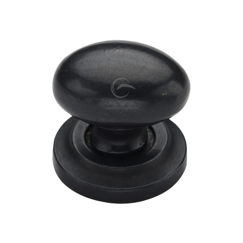 M.Marcus - Rustic Dark Bronze Cabinet Knob Oval Design on Rose 32mm