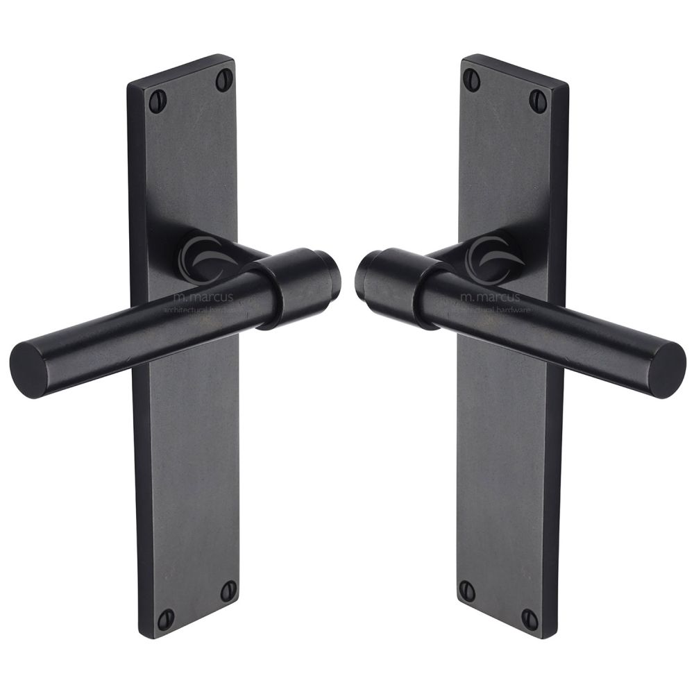 M.Marcus - Rustic Dark Bronze Door Handle Lever Lock Fountain Design