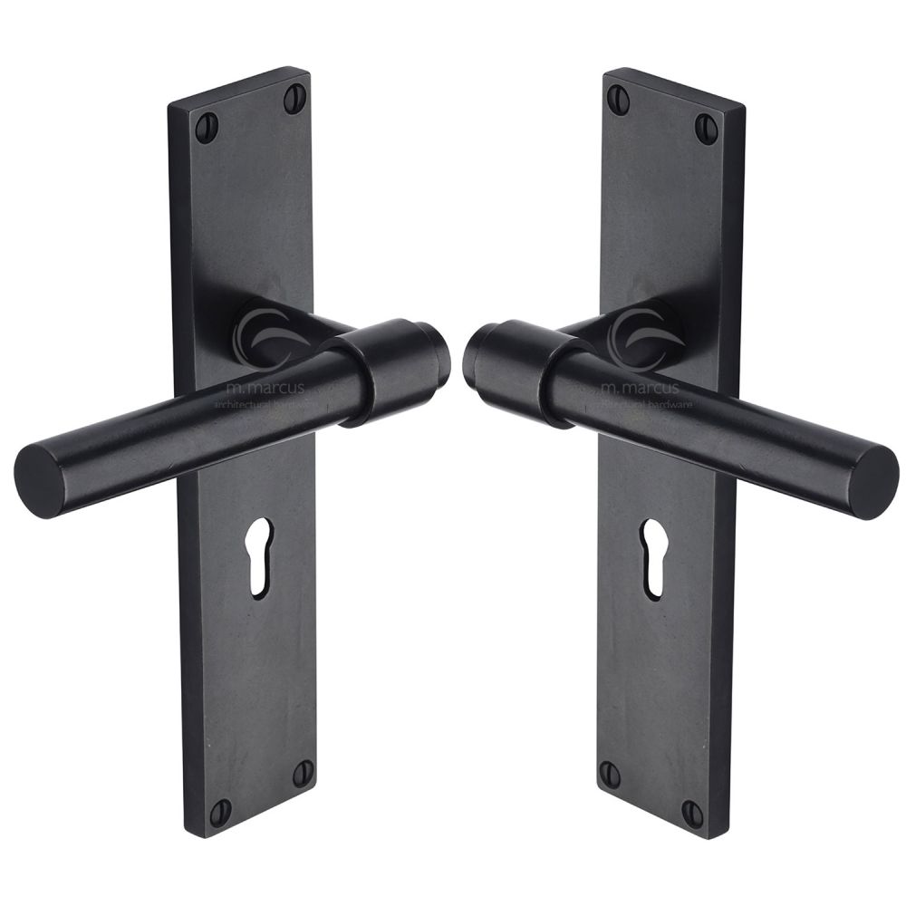 M.Marcus - Rustic Dark Bronze Door Handle Lever Latch Fountain Design