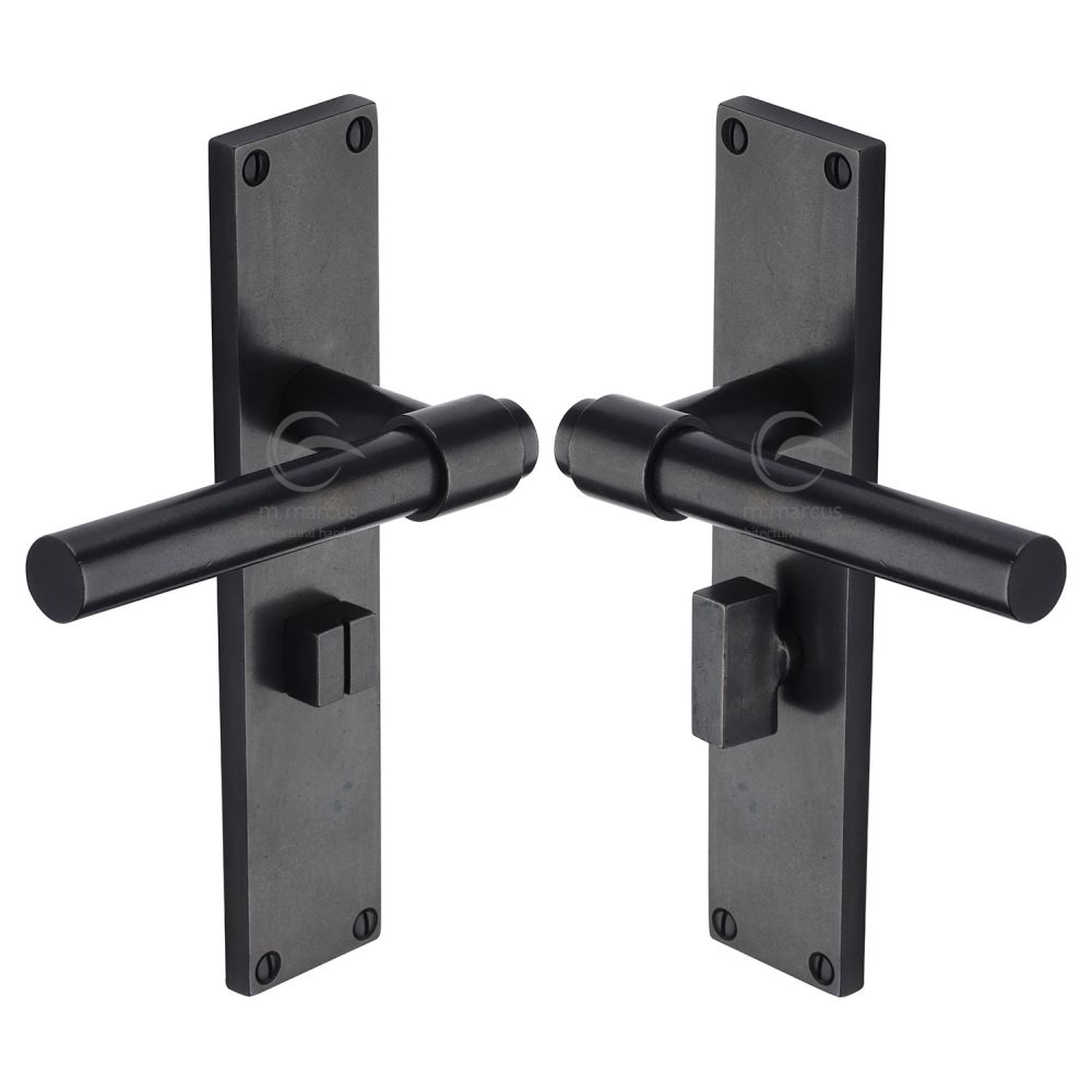 M.Marcus - Rustic Dark Bronze Door Handle Bathroom Set Fountain Design