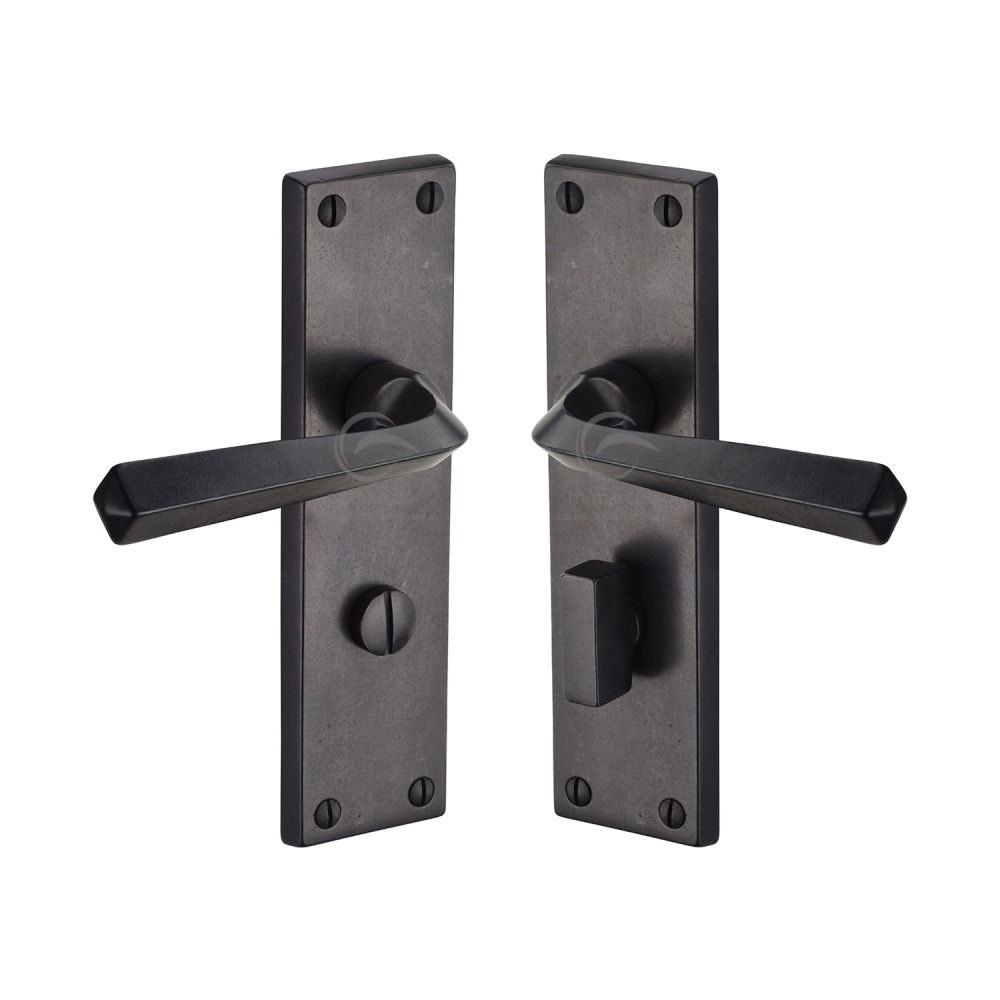 M.Marcus - Rustic Dark Bronze Door Handle Bathroom Set Bridgnorth Design