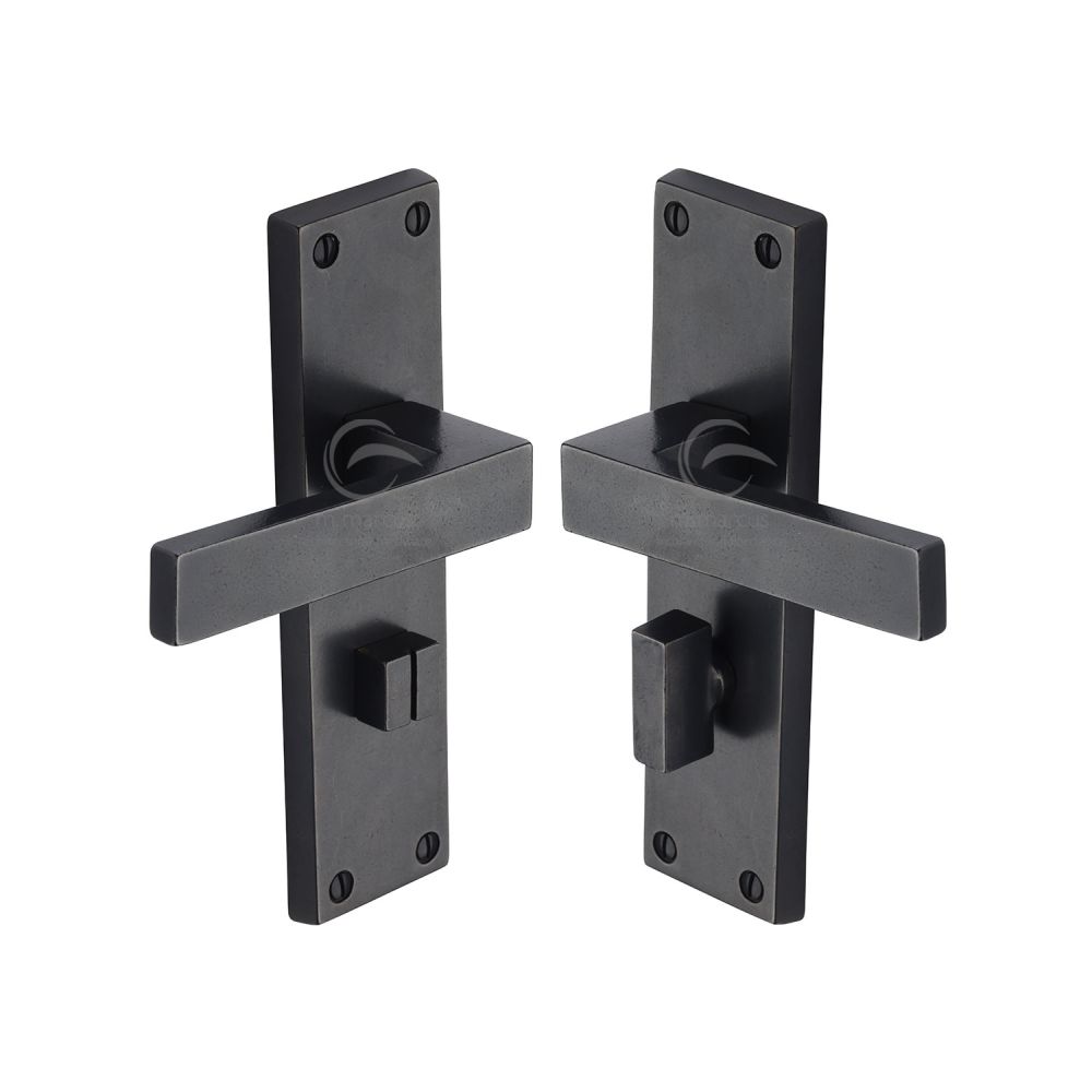 M.Marcus - Rustic Dark Bronze Door Handle Bathroon Set Cheswell Design