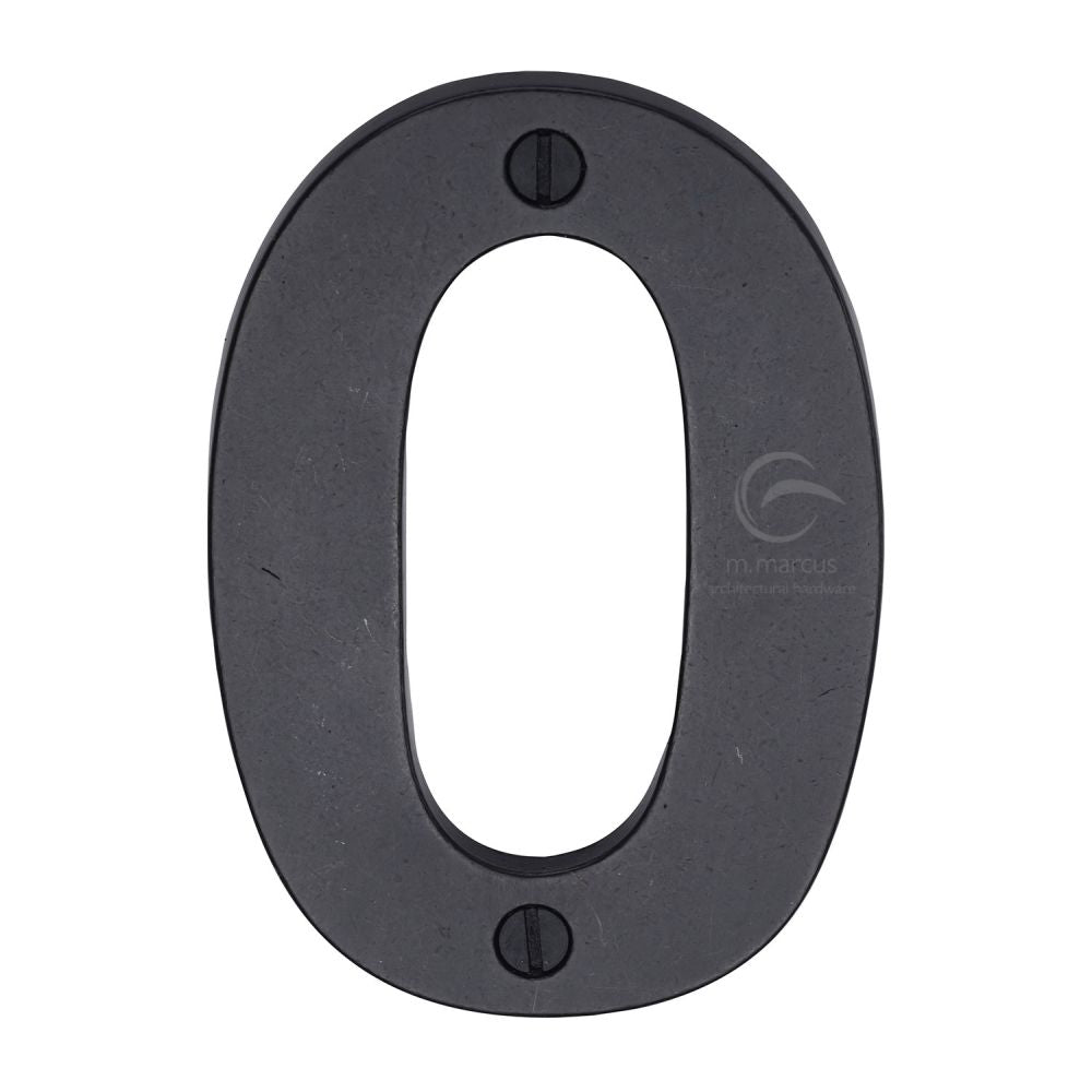 M.Marcus - Rustic Dark Bronze Numeral 0 Screw Fixing 76mm (3")