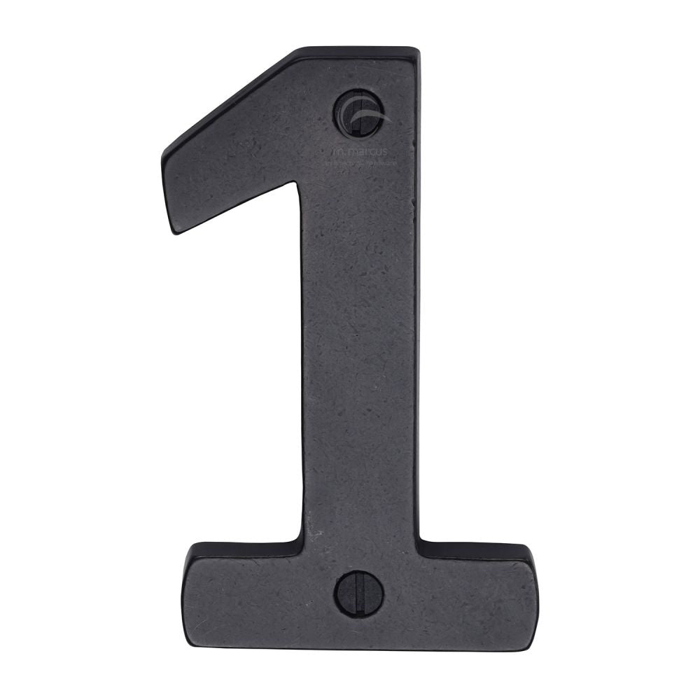 M.Marcus - Rustic Dark Bronze Numeral 1 Screw Fixing 76mm (3")