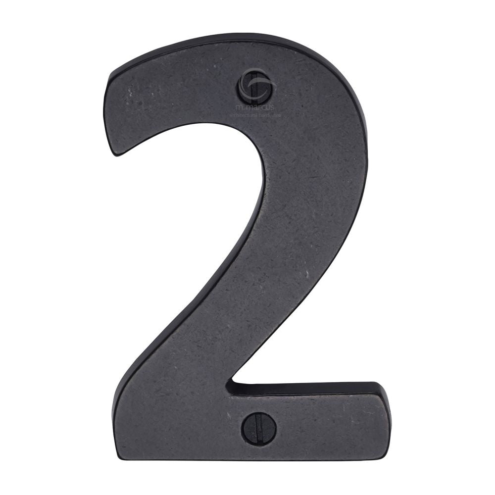 M.Marcus - Rustic Dark Bronze Numeral 2 Screw Fixing 76mm (3")
