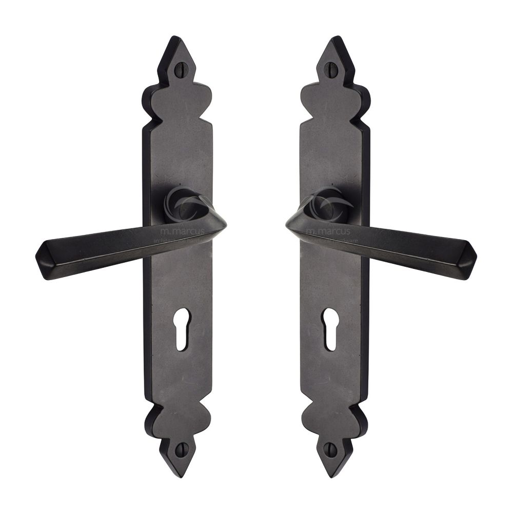 M.Marcus - Rustic Dark Bronze Door Handle Lever Lock Ironbridge Design
