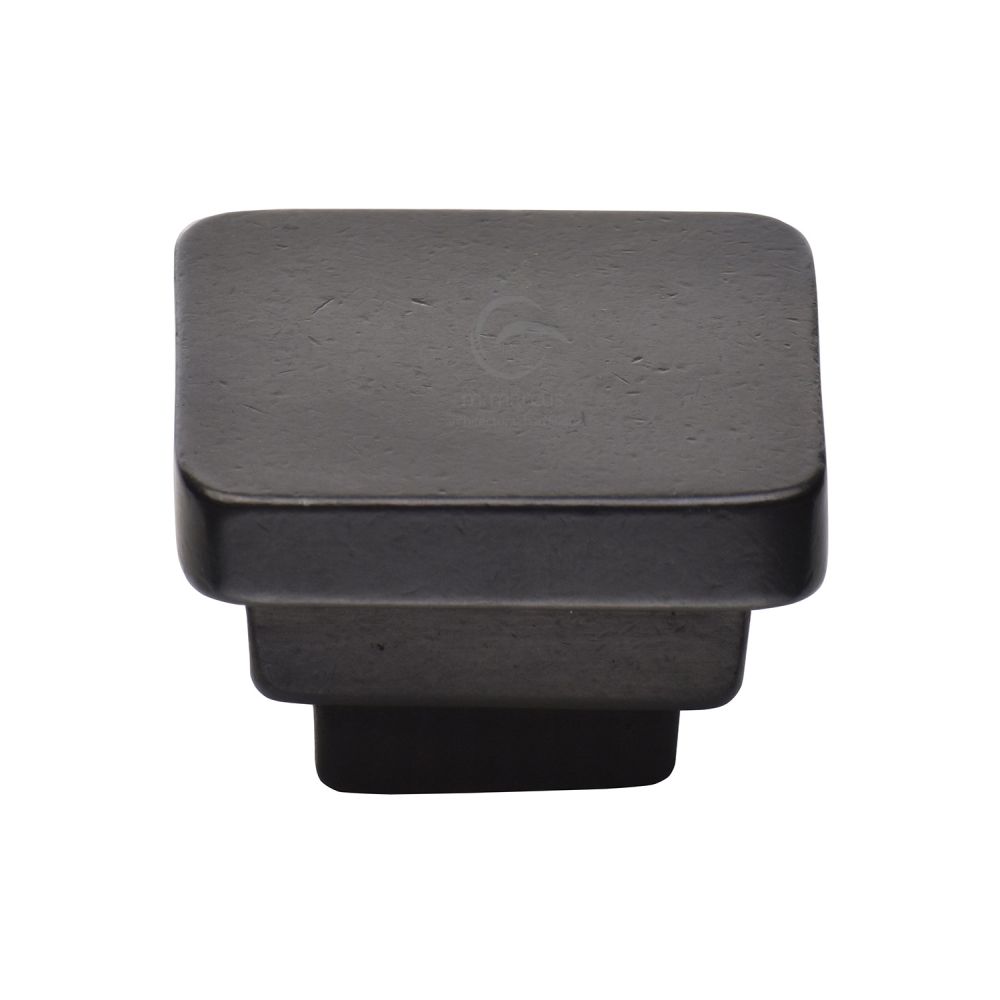 M.Marcus - Rustic Dark Bronze Cabinet Knob Square Stepped Design 38mm