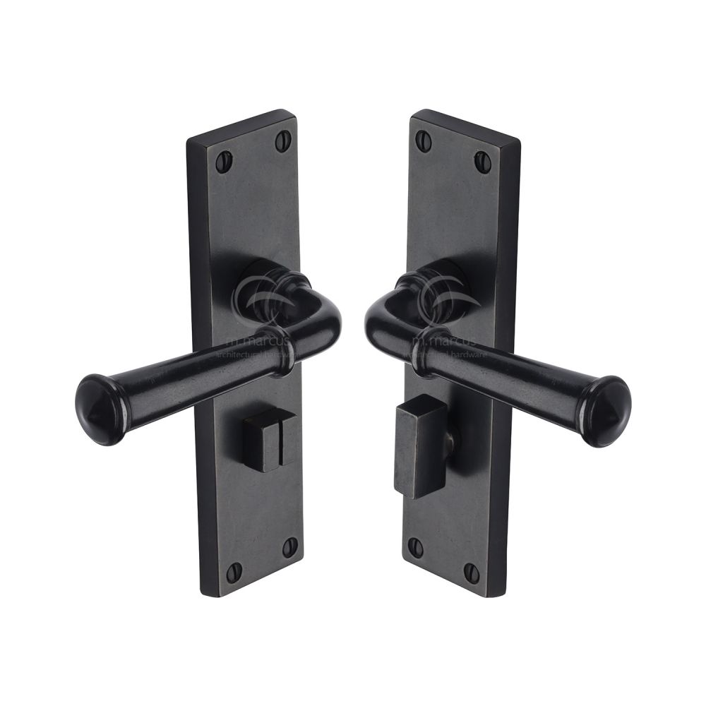 M.Marcus - Rustic Dark Bronze Door Handle Bathroom Set Ashfield Design