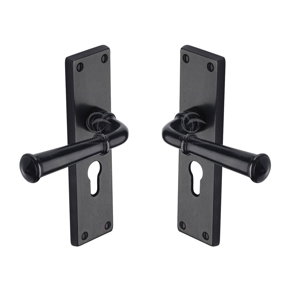 M.Marcus - Rustic Dark Bronze Door Handle Euro Profile Ashfield Design