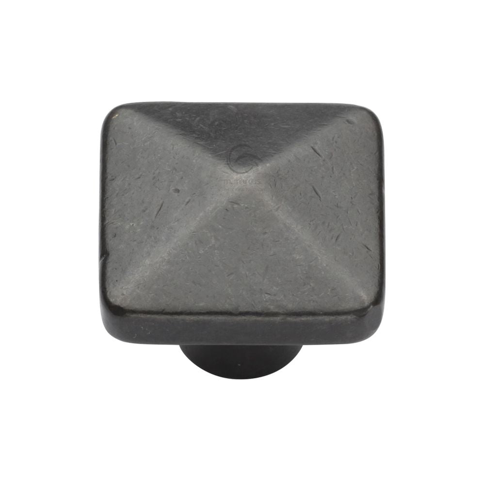 M.Marcus - Rustic Dark Bronze Cabinet Knob Square Pyramid Design 32mm