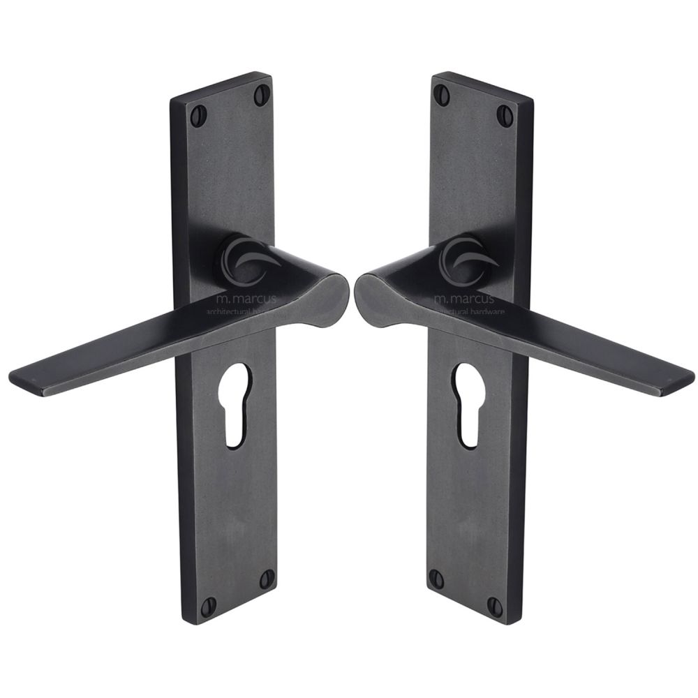 M.Marcus - Rustic Dark Bronze Door Handle Euro Profile Gio Design