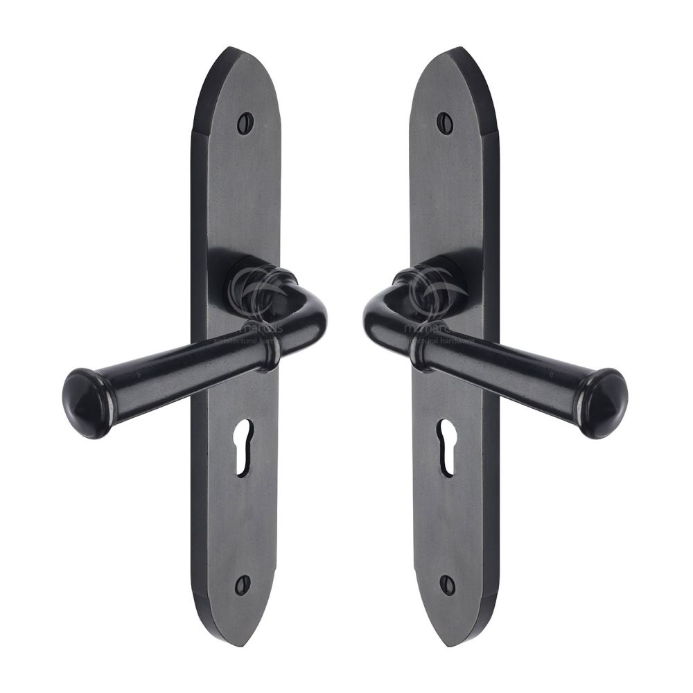 M.Marcus - Rustic Dark Bronze Door Handle Lever Lock Hadley Design