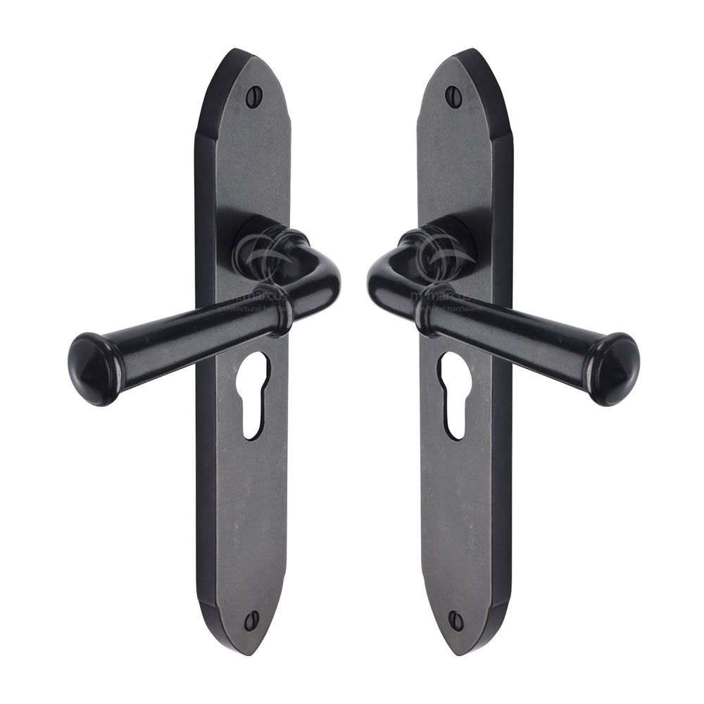 M.Marcus - Rustic Dark Bronze Door Handle Euro Profile Hadley Design