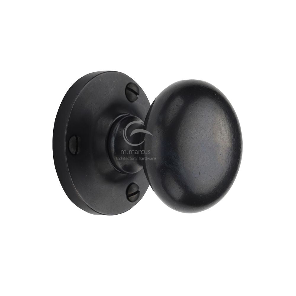 M.Marcus - Rustic Dark Bronze Mortice Knob on Rose Alveley Design