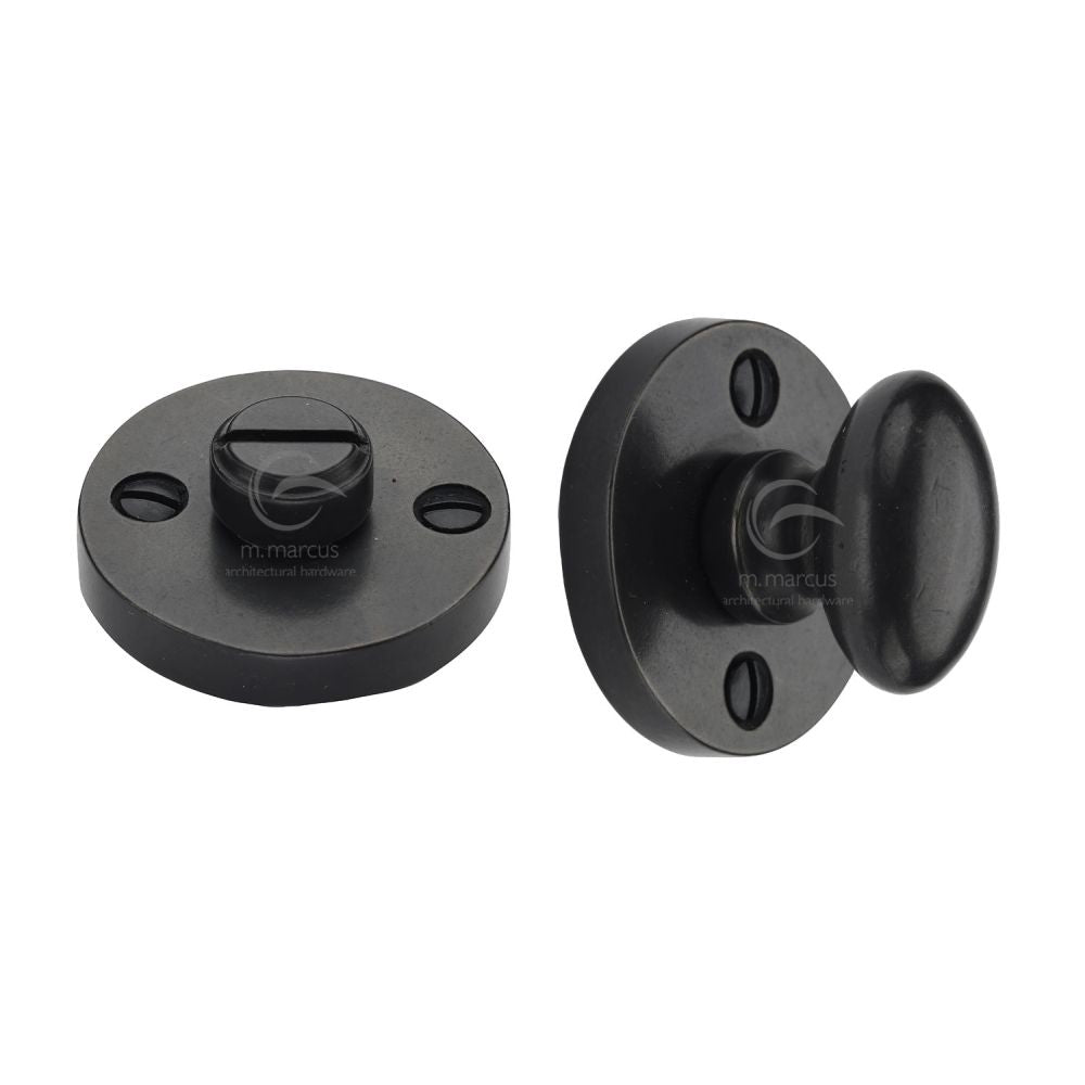 M.Marcus - Rustic Dark Bronze Round Thumbturn & Emergency Release for Bathroom & Bedroom Doors