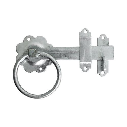 This is an image of Timco - Ring Gate Latch - Plain - Hot Dipped Galvanised 6" (1 Each TIMbag) RGL6GP