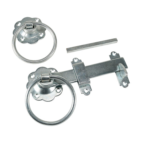 This is an image of Timco - Ring Gate Latch - Plain - Zinc 6" (1 Each Plain Bag) RGL6ZB