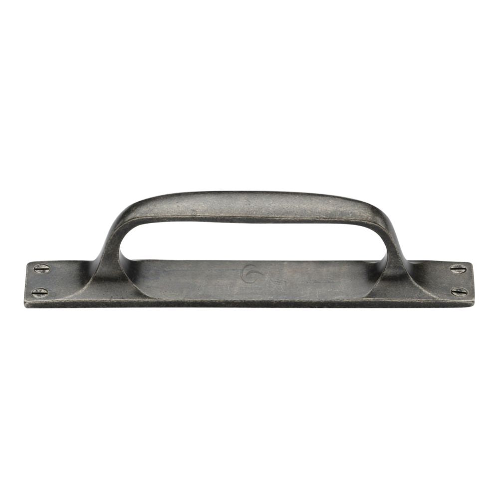 M.Marcus - Rustic Pewter Cabinet Pull Handle On Plate 228mm