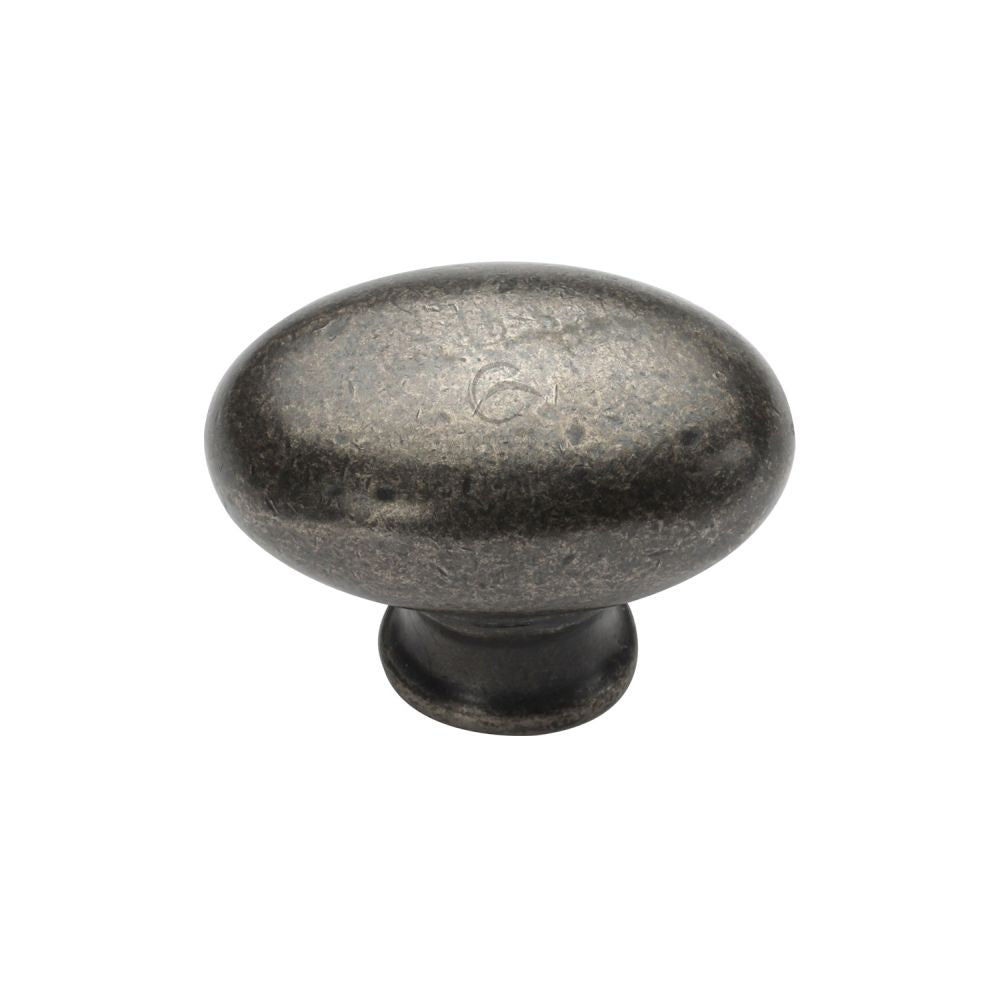 M.Marcus - Rustic Pewter Cabinet Knob Oval Design 32mm
