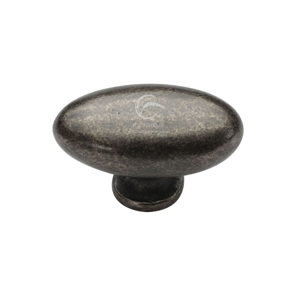 M.Marcus - Rustic Pewter Cabinet Knob Oval Design 50mm