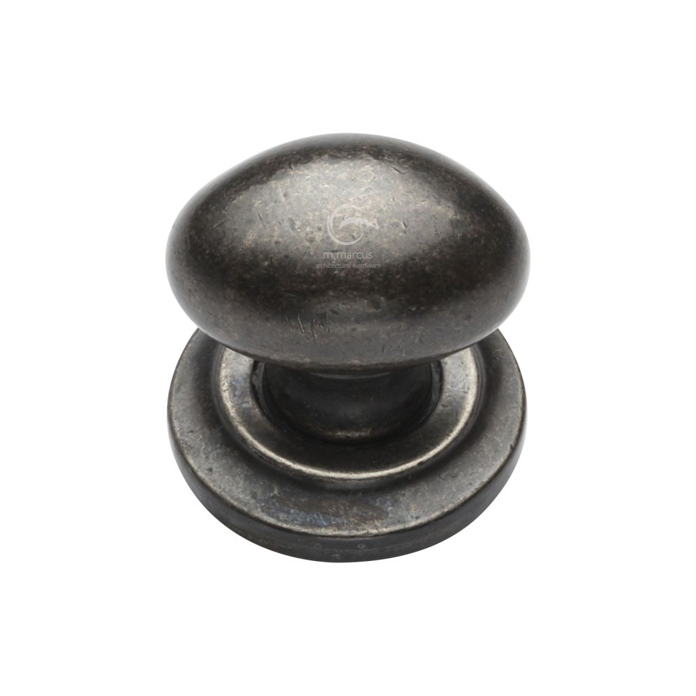 M.Marcus - Rustic Pewter Cabinet Knob Oval Design on Rose 32mm