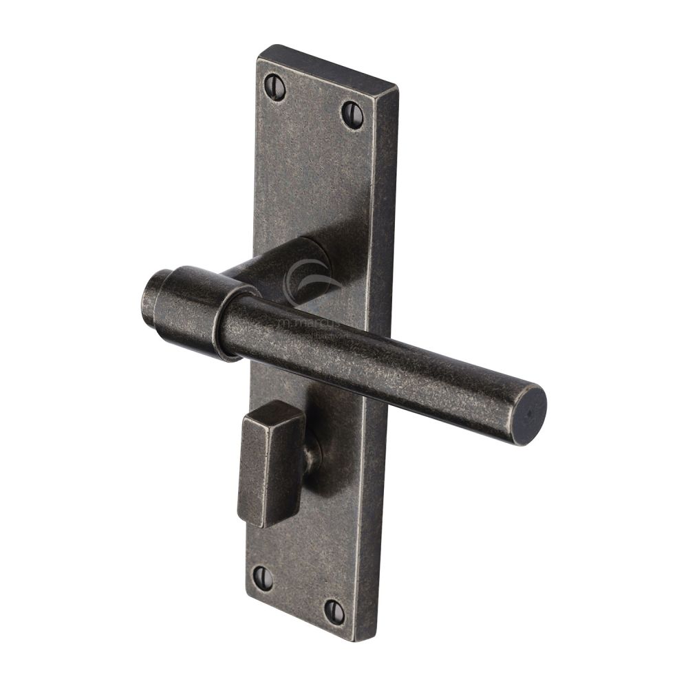 M.Marcus - Rustic Pewter Door Handle Bathroom Set Fountain Design