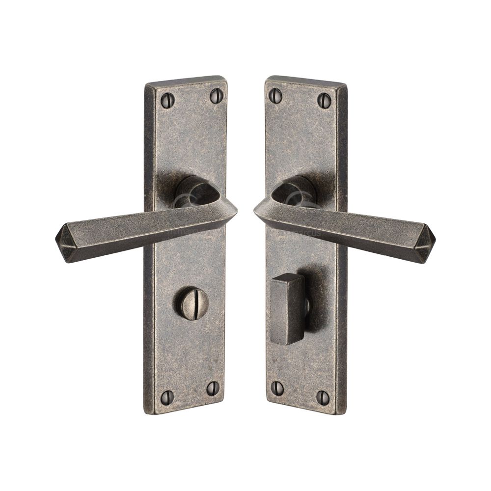 M.Marcus - Rustic Pewter Door Handle Bathroom Set Bridgnorth Design