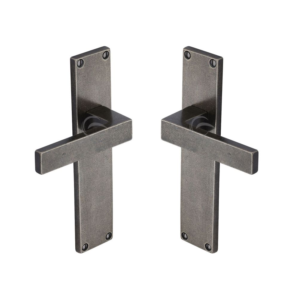 M.Marcus - Rustic Pewter Door Handle Lever Latch Cheswell Design