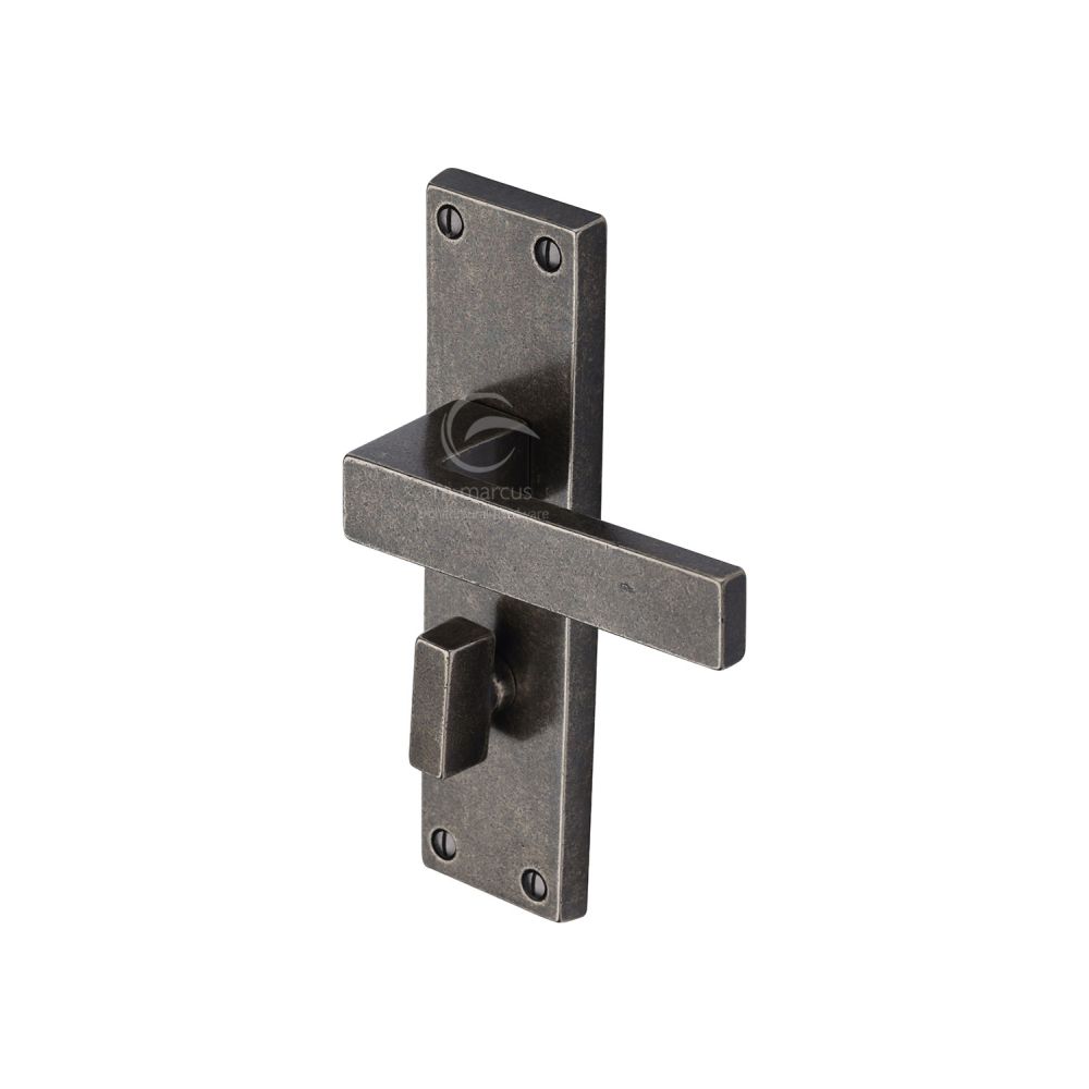 M.Marcus - Rustic Pewter Door Handle Bathroom Set Cheswell Design