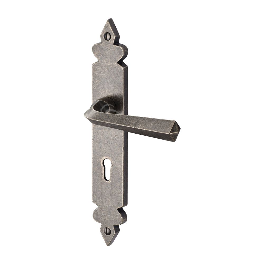 M.Marcus - Rustic Pewter Door Handle Lever Lock Ironbridge Design