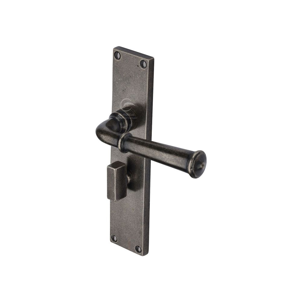 M.Marcus - Rustic Pewter Door Handle Bathroom Set Ashfield Design