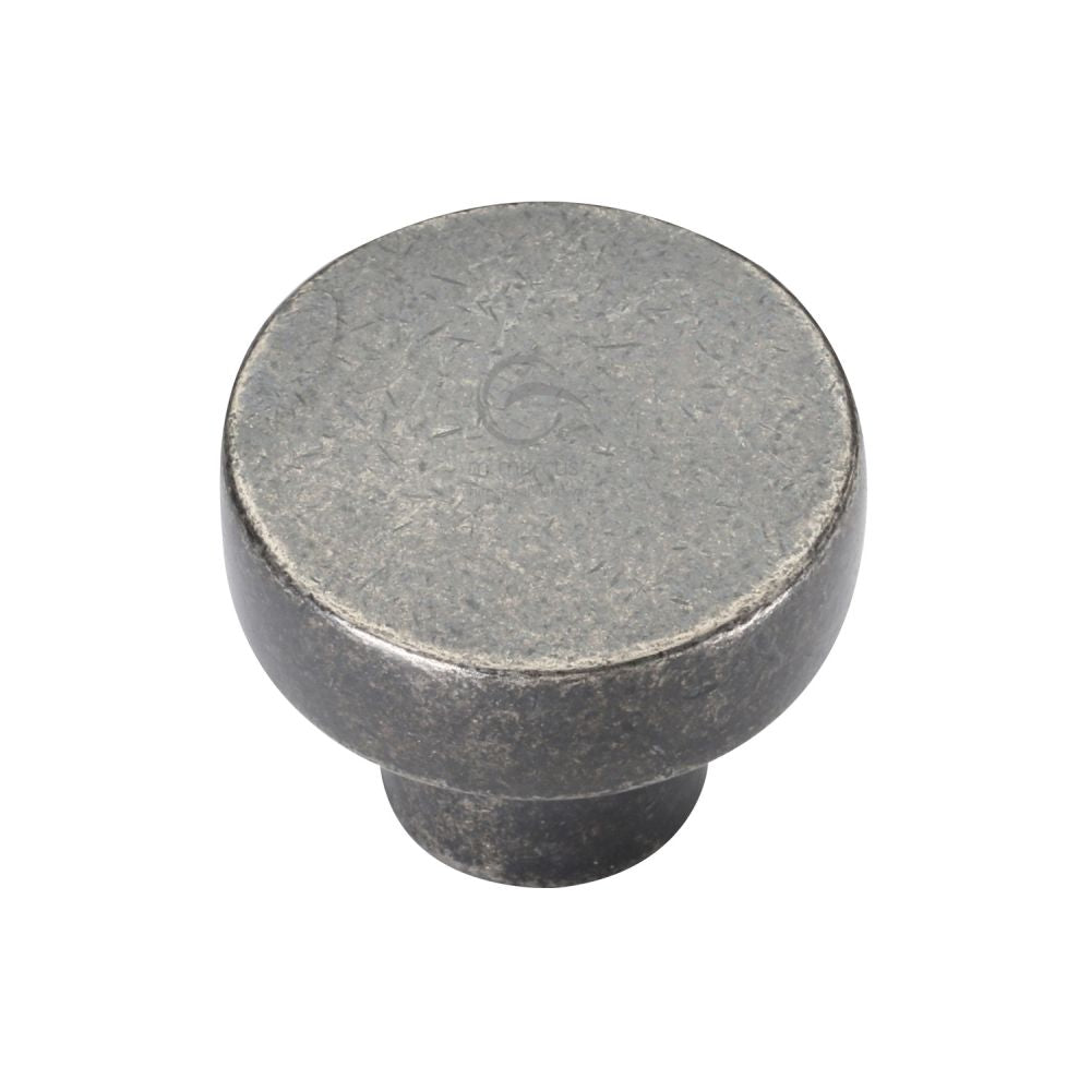M.Marcus - Rustic Pewter Cabinet Knob Round Disc Design 32mm