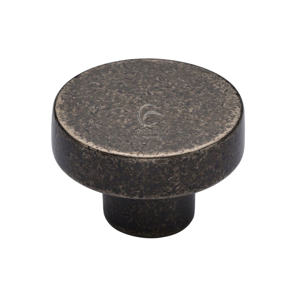 M.Marcus - Rustic Pewter Cabinet Knob Round Disc Design 38mm