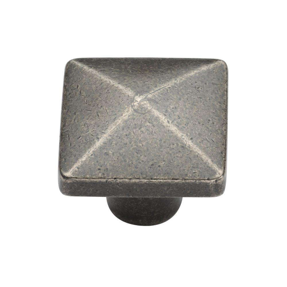 M.Marcus - Rustic Pewter Cabinet Knob Square Pyramid Design 32mm