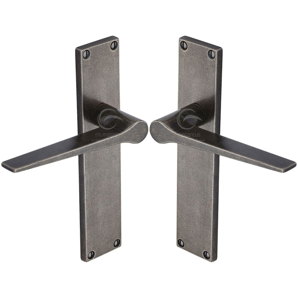 M.Marcus - Rustic Pewter Door Handle Lever Latch Gio Design
