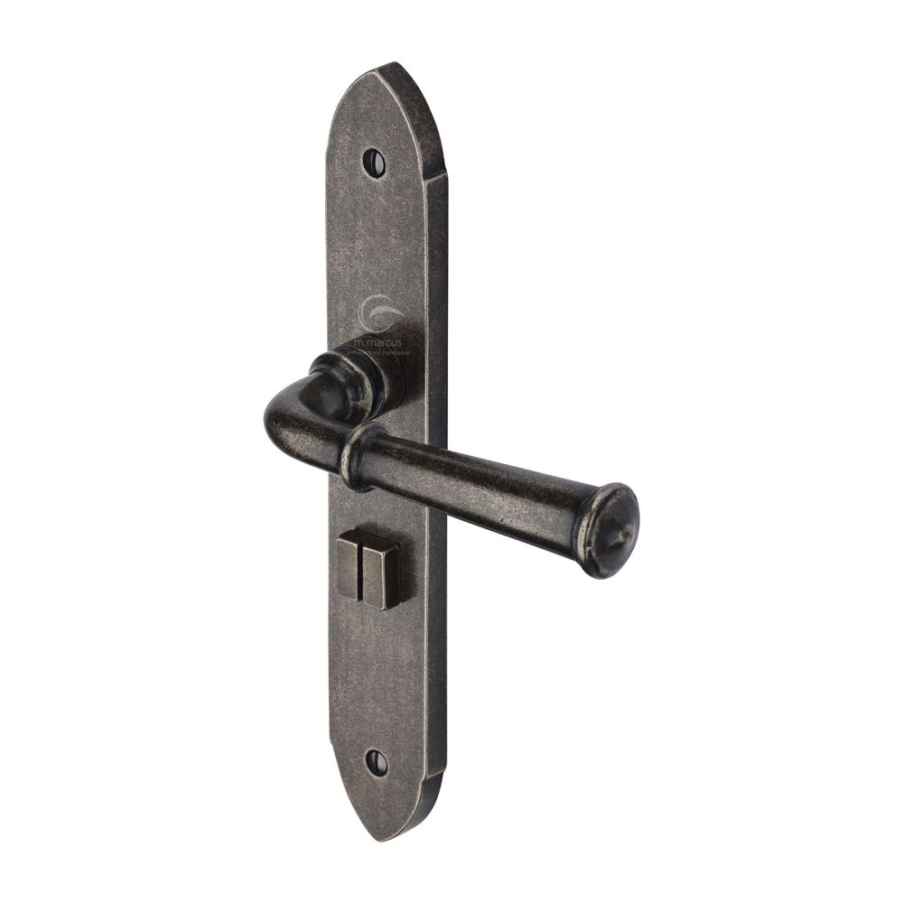 M.Marcus - Rustic Pewter Door Handle Bathroom Set Hadley Design