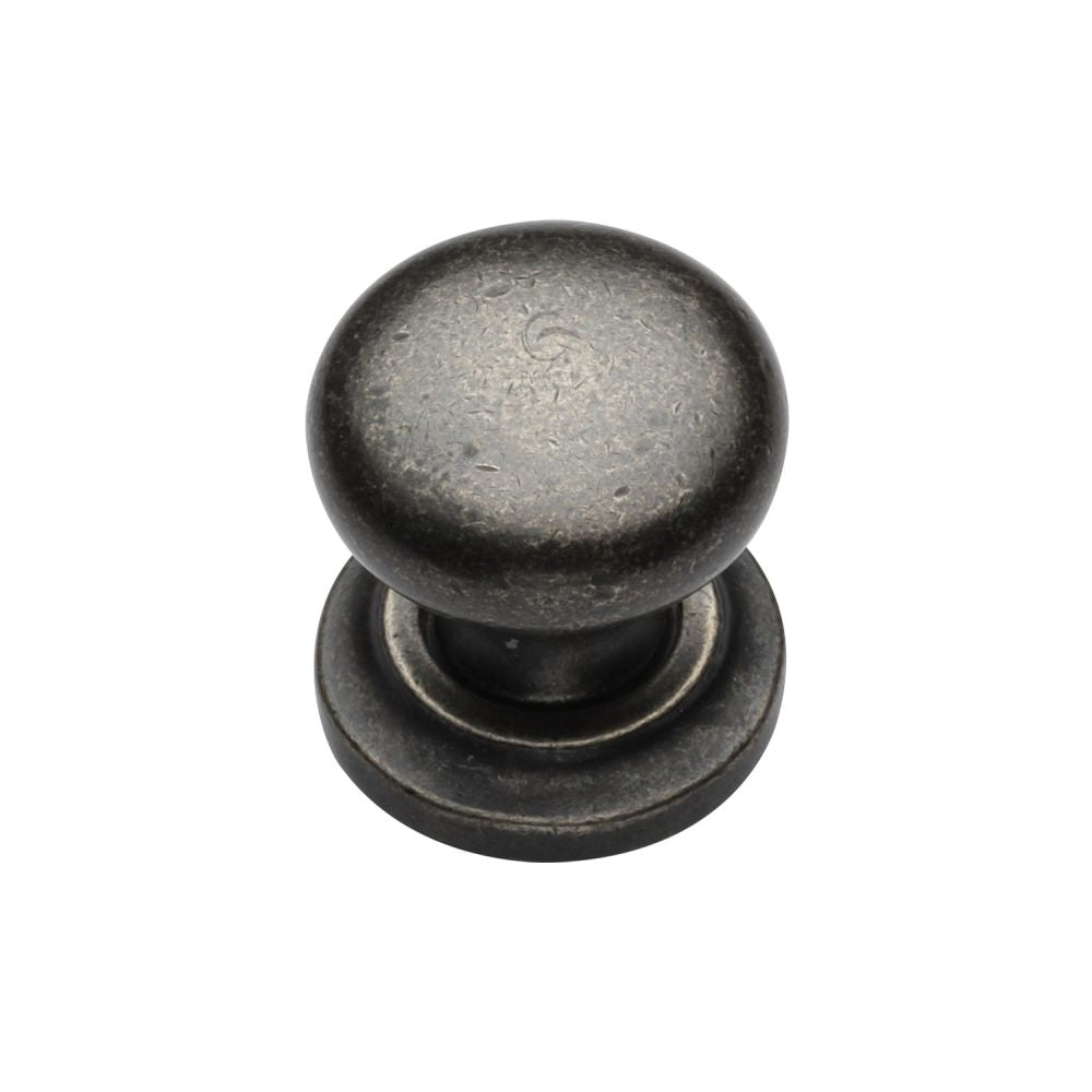 M.Marcus - Rustic Pewter Cabinet Knob Round Design on Rose 25mm