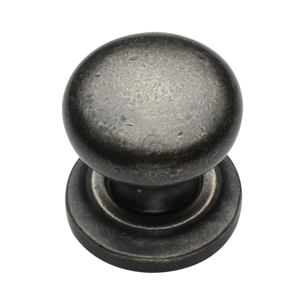 M.Marcus - Rustic Pewter Cabinet Knob Round Design on Rose 32mm