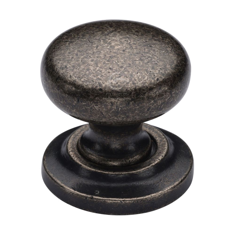 M.Marcus - Rustic Pewter Cabinet Knob Round Design on Rose 38mm