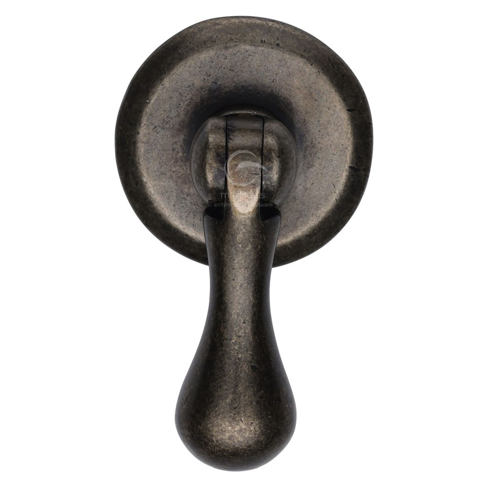 M.Marcus - Rustic Pewter Cabinet Drop Pull On Round Plate