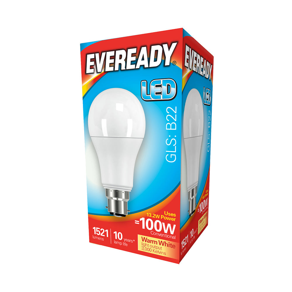 This is an image of Timco - Eveready LED GLS Light Bulb - B22 - 1521 Lumen - 13.8W - Warm Light 1521 Lumen (5 Pieces Pack) S13626