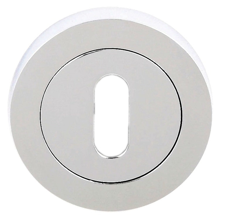 Quality image of STATUS Key Escutcheons on Round Rose - Polished Chrome | Sku. s2esckrpc | available from Trade Door Handles.