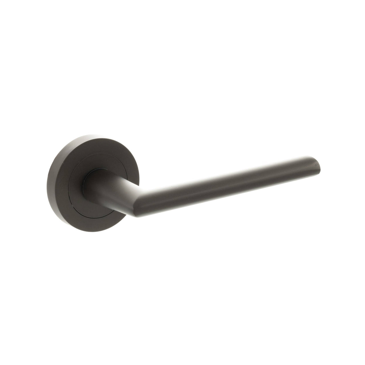 Quality image of STATUS Alabama Lever Door Handle on Round Rose - Urban Dark Bronze | Sku. s43rudb | available from Trade Door Handles.