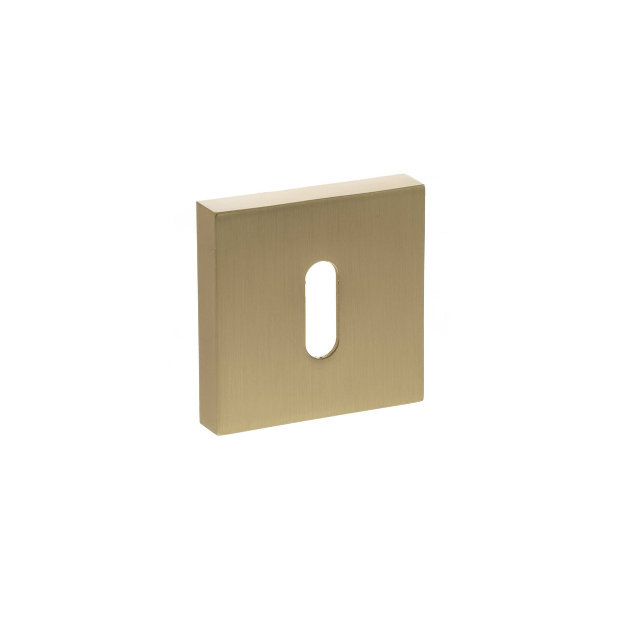 Quality image of STATUS Key Escutcheons on S4 Square Rose - Satin Brass | Sku. s4esckssb | available from Trade Door Handles.